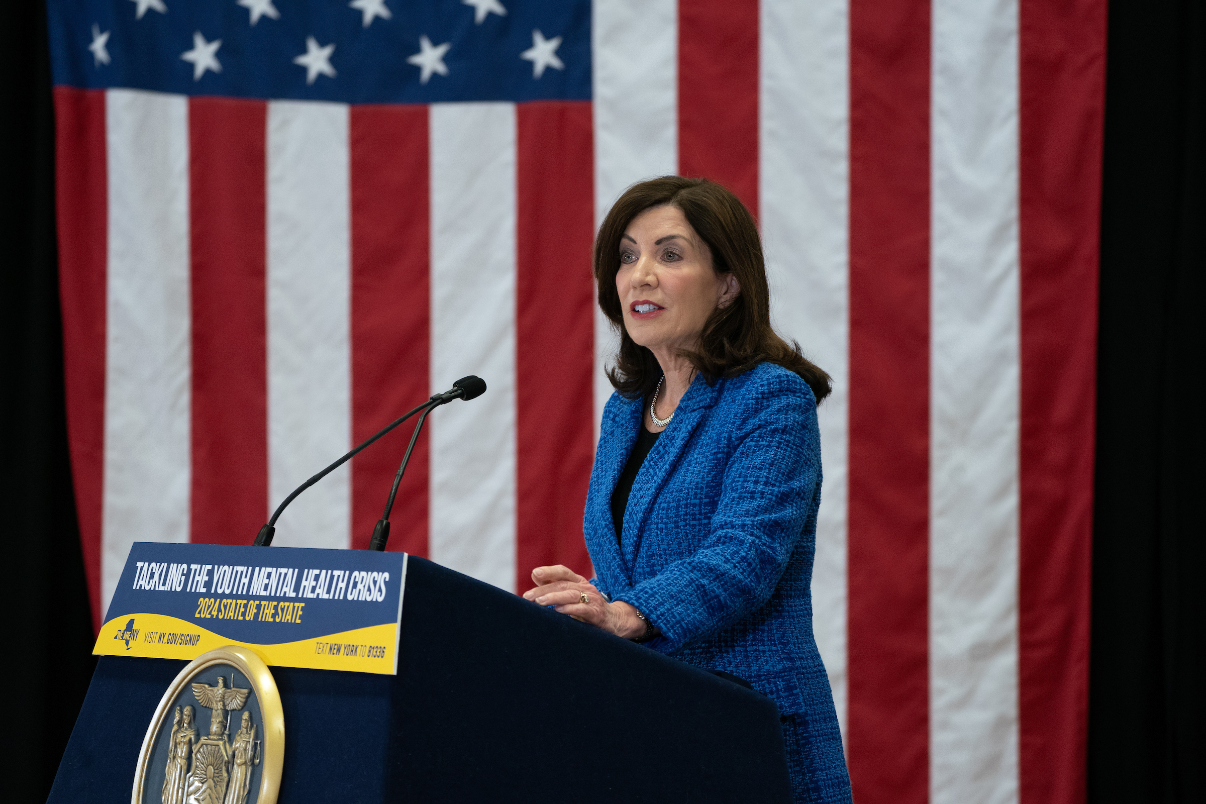 Gov. Kathy Hochul continued her focus on mental health at an event in the Bronx today.