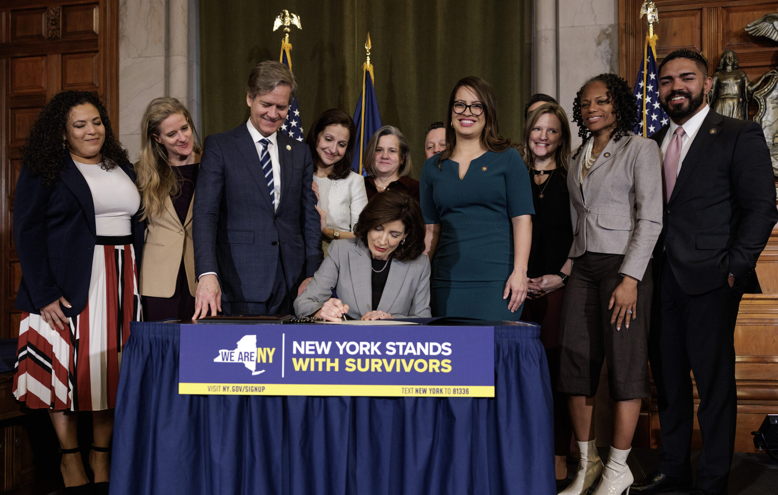 Gov. Kathy Hochul signed the Rape is Rape bill, which will create new protections for survivors.